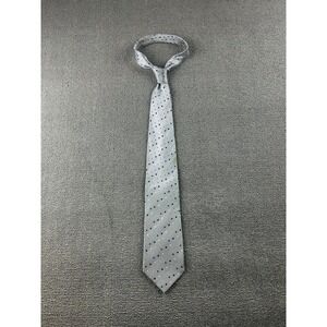 Fabio Fazio Tie Men Gray Silk Handmade Polka Dot Formal College Business Elegant
